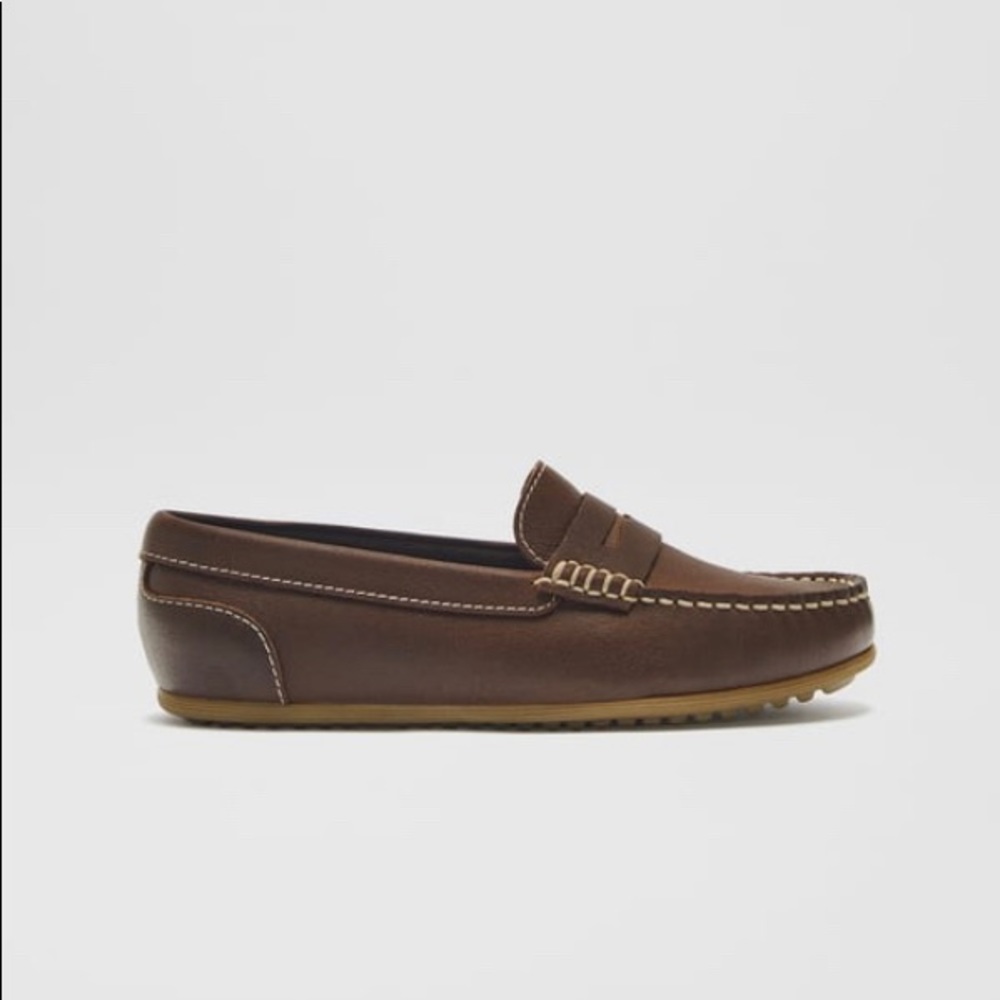 Zara Kids Leather brown loafers